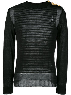 джемпер в фактурную полоску  Balmain