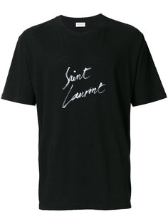 объемная футболка с логотипом Saint Laurent