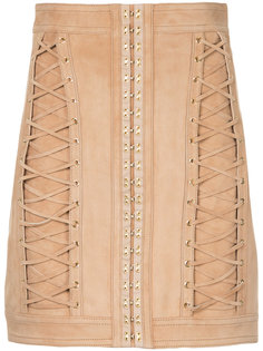 мини-юбка со шнуровкой  Balmain