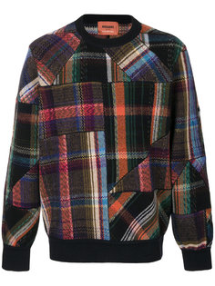 свитер с круглым вырезом в клетку в стилистике пэчворк Missoni