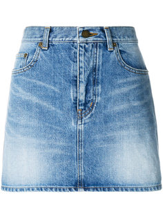 джинсовая юбка с карманами  Saint Laurent