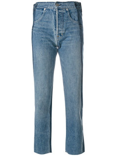 укороченные состаренные джинсы  Helmut Lang