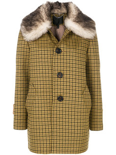 однобортное пальто с меховой отделкой  Marc Jacobs
