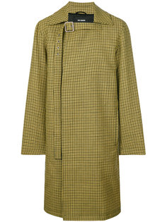 plaid button up coat Raf Simons