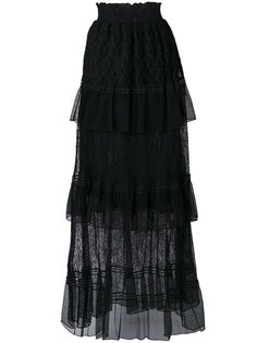 ярусная длинная юбка с завышенной талией  Just Cavalli