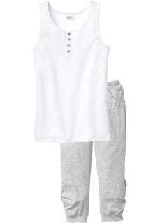 Пижама-капри (белый/светло-серый меланж) Bonprix