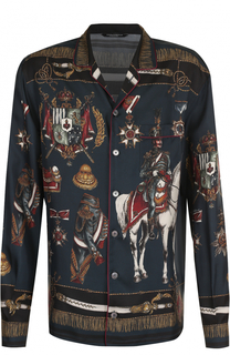 Шелковая домашняя сорочка с принтом Dolce &amp; Gabbana