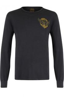 Хлопковый лонгслив с принтом Polo Ralph Lauren