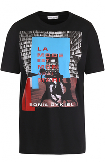 Хлопковая футболка с принтом Sonia Rykiel