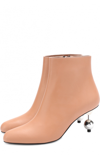 Кожаные ботильоны на фигурном каблуке Marni