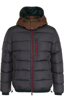 Стеганый пуховик на молнии с капюшоном Moncler