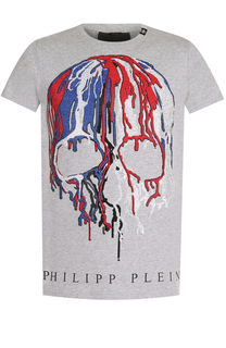 Хлопковая футболка с контрастной отделкой Philipp Plein