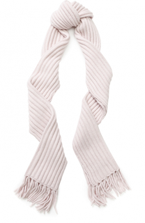 Кашемировый шарф фактурной вязки с бахромой Tegin