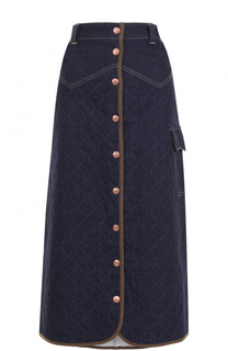 Джинсовая юбка-миди с прострочкой See by Chloé