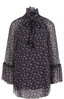 Блуза с воротником-стойкой и цветочным принтом See by Chloé