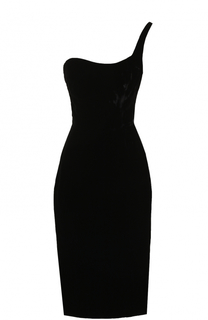 Приталенное платье-миди асимметричного кроя Oscar de la Renta