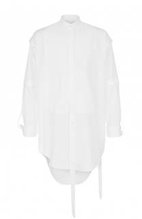 Удлиненная хлопковая рубашка асимметричного кроя Alexander McQueen