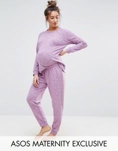 Комплект с джоггерами и свитшотом для беременных ASOS Maternity LOUNGE - Красный