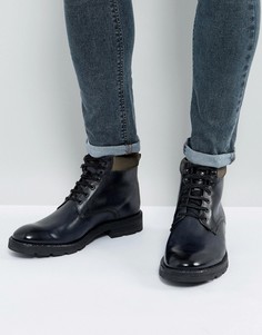 Серые кожаные ботинки на шнуровке Base London Panzer - Серый