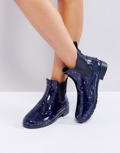 Резиновые ботинки челси с принтом созвездий Hunter Refined - Темно-синий