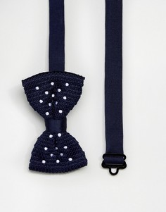 Темно-синий галстук-бабочка в горошек ASOS - Темно-синий