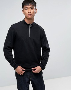 Спортивный свитшот с молнией ASOS - Черный