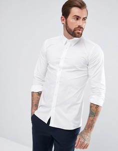 Белая поплиновая эластичная рубашка узкого кроя HUGO by Hugo Boss Elisha - Белый