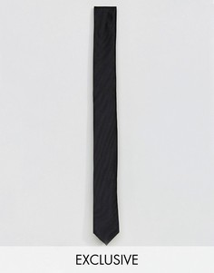 Черный суперузкий галстук Noose & Monkey - Черный