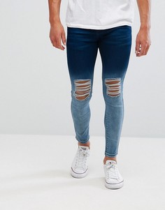 Синие джинсы скинни с рваной отделкой Illusive London - Синий