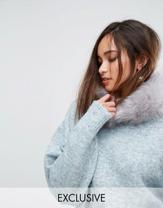 Серый воротник из искусственного меха My Accessories - Серый