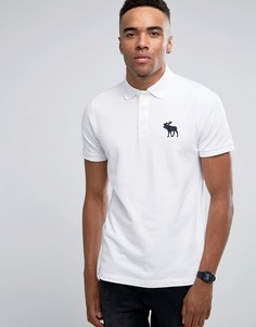 Белое узкое поло из ткани пике Abercrombie & Fitch - Белый