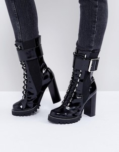 Черные ботинки на шнуровке и каблуке Jeffrey Campbell - Черный