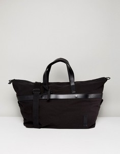 Парусиновая дорожная сумка с кожаной отделкой Kiomi - Черный