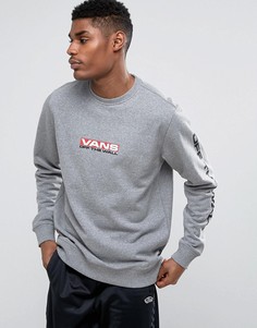 Серый свитшот с принтом на рукавах Vans Side Waze VA36KD02F - Серый