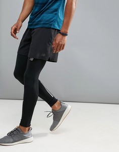 Черные шорты 2-в-1 New Balance Running MS71051BK - Черный