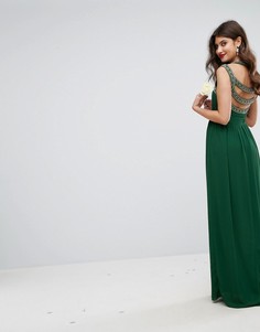 Платье макси с отделкой на спине TFNC WEDDING - Зеленый