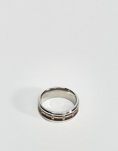 Серебристо-черное кольцо Seven London - Серебряный