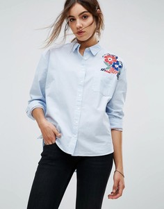 Рубашка с цветочной вышивкой Tommy Hilfiger Denim - Синий