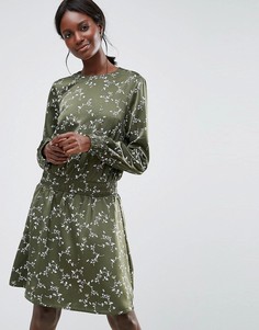 Короткое приталенное платье с эластичным поясом Y.A.S - Зеленый