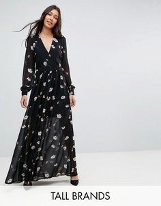 Платье макси с цветочным принтом Vero Moda Tall - Черный