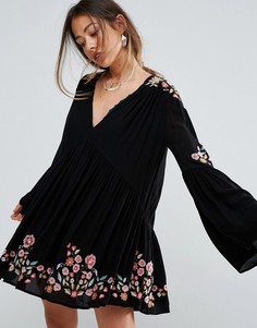 Платье с вышивкой Free People Te Amo - Мульти