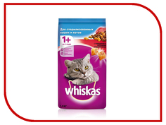 Корм Whiskas Подушечки для стерилизованных кошек говядина 1.9kg 10139180