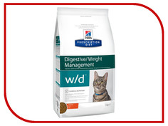Корм Hills W/D Полноценный Диетический рацион при Сахарном диабете Запорах Коликах 5kg для кошек 4328