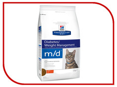 Корм Hills M/D Полноценный Диетический рацион при Сахарном диабете ожирении 1.5kg для кошек 8685