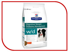 Корм Hills W/D Полноценный Диетический рацион при Сахарном диабете запорах коликах 1.5kg для собак 6656