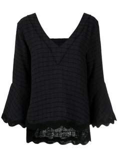 flared sleeves jacquard blouse Andrea Bogosian