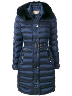 пальто-пуховик с лисьим мехом Burberry