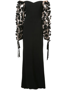 вечернее платье с заниженной линией плеч Badgley Mischka