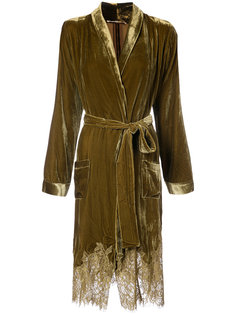 draped metallic coat Gold Hawk