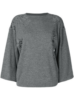 свитер с цветочной отделкой и вырезом  Ermanno Scervino